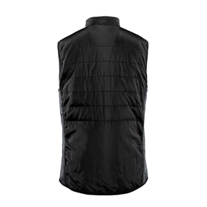 Back view of a black Heat Experience quilted vest