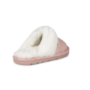 Cloud Nine Sheepskin pink glitter suede slipper with white sheepskin lining