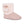 Cloud Nine Sheepskin pink suede boot with faux fur cuff and pom pom detail