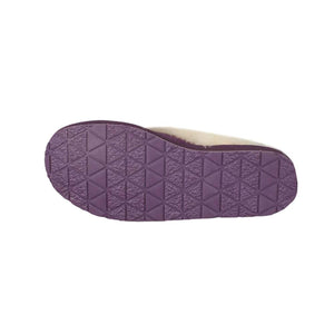 Cloud Nine Sheepskin slipper with purple triangular tread sole