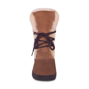 Cloud Nine Sheepskin brown suede lace up boot with cream shearling lining