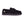 Black suede Cloud Nine Sheepskin moccasin slipper with lace detail and rubber sole