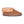 Tan suede slipper with a thick cream sheepskin cuff and a textured rubber sole
