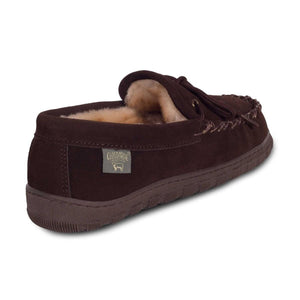 Cloud Nine Sheepskin brown suede moccasin slipper with sheepskin lining