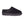 Cloud Nine Sheepskin black suede mule slipper with white stitching and gold hardware