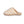 Cloud Nine Sheepskin cream quilted sheepskin slipper with tan trim and flat rubber sole