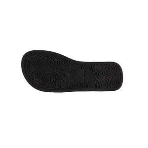 Black Cloud Nine Sheepskin slipper sole with swirl tread pattern