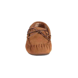 Cloud Nine Sheepskin brown suede moccasin slipper with leather lace tie