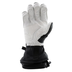 Swany white and black leather ski glove with gauntlet cuff