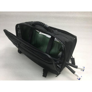Compcooler black insulated hydration backpack with internal bladder and two hose connectors