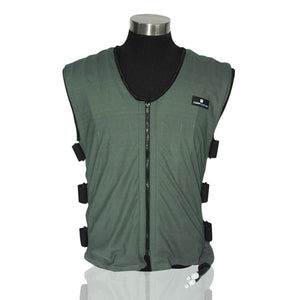 Compcooler olive green liquid cooling vest on a mannequin