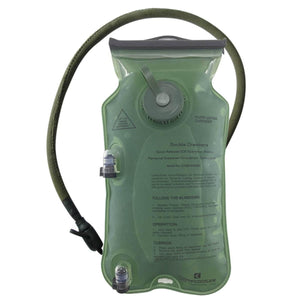 Compcooler green dual chamber hydration bladder with drinking tube and screw cap