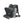 Black backpack with open compartments containing a laptop and hydration bladder