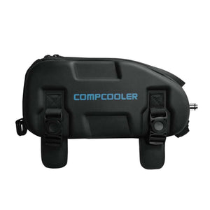 Black CompCooler hard shell storage bag with two buckle straps