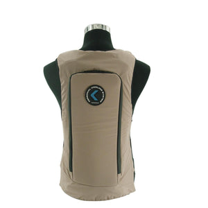 Tan Compcooler personal cooling vest on a mannequin