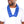 Person wearing a blue cooling neck wrap over a white t-shirt