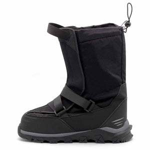 Neos black overshoe with adjustable strap and drawstring closure