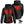ActionHeat black hooded jacket showing heating element dimensions and power bank connection