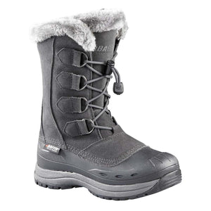 Baffin grey winter boot with faux fur trim and toggle lace system