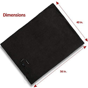 Zone Tech black heated blanket with 40 by 56 inch dimensions