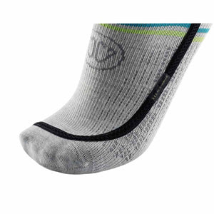 Close up of grey Thermic SET sock showing fabric texture and black seam detail