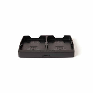 Black Lenz dual battery charging dock with USB-C port