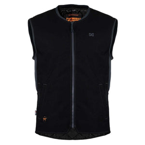 Mobile Warming black heated vest with front zipper and side pockets