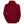 Back view of a Helly Hansen red hooded sweatshirt