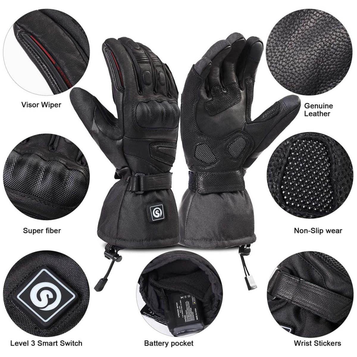 Day Wolf Unisex Electric Rechargeable Heated Gloves for Cycling, Motor