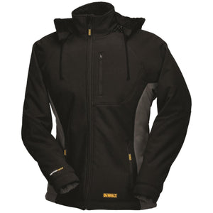 DeWalt black and grey heated hooded softshell jacket