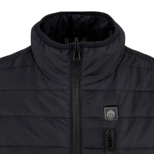 DeWalt black quilted heated vest with power button and zippered chest pocket