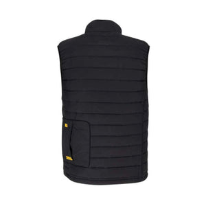 Back view of a black DeWalt quilted vest