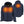 DeWalt navy blue heated jacket showing front and back heating zones