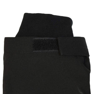 DeWalt black jacket sleeve cuff with ribbed inner lining and velcro strap closure