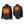 DeWalt black heated jacket showing front and back heating zones