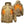 DeWalt tan hooded heated jacket showing front and back heating zones