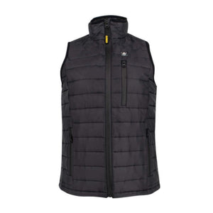DeWalt black quilted heated vest with front zipper and chest pocket