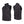 Front and back view of a black DeWalt heated vest with zippered pockets
