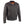 Black leather motorcycle jacket with zippered pockets and orange interior lining