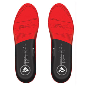 Digitsole Warm Series V6 heated insoles with red and black design and size markings