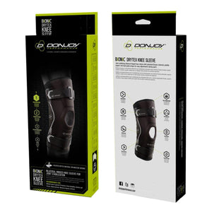 DonJoy Performance Bionic Drytex hinged knee sleeve in retail packaging