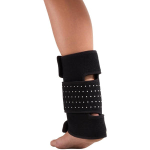DonJoy black ankle brace with adjustable straps worn on a lower leg