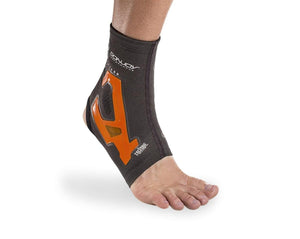 DonJoy Trizone ankle support sleeve on a human ankle
