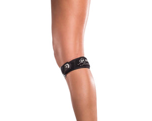 DonJoy black patella knee strap worn below the kneecap