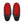 Bottom view of grey slippers showing red heating elements inside the soles