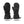 Pair of black heated mittens with adjustable wrist straps and power button on the cuff