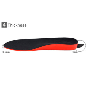 Dr Warm shoe insole showing 0.5cm front thickness and 2cm heel thickness