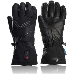 Dr Warm black heated winter gloves with power button and adjustable wrist strap