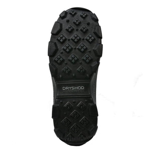 Black Dryshod boot outsole with deep tread pattern