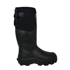 Dryshod black waterproof rubber work boot with side strap